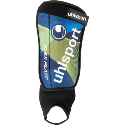 Uhlsport Flex Plate Scheenbeschermers - Navy / Ice Grey / Fluo Yellow - M