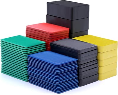 Kunststof Afstandhouders - Plastic Pads Wiggen - Nivelleren Uitlijnen Egaliseren - Mix Set Verschillende Diktes - 80 Stuks 60x40mm
