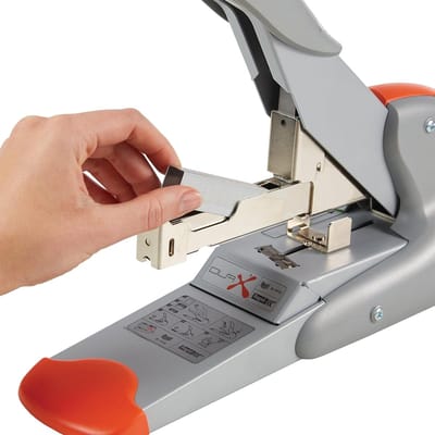 Nietmachine Metaal - Handnietmachine Kantoor - Dikke Stapels Verwerken - Platte Niettechnologie - 170 Vellen Capaciteit - Zilver Oranje