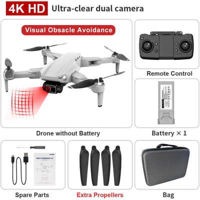 L900 Pro Drone GPS 4K/6K 5G WiFi Live Video FPV Quadrotor Vlucht Rc Afstand 1200m Drone HD Groothoek Dubbele Camera (optionele 1/2/3 batterij) Grey - 1 battery