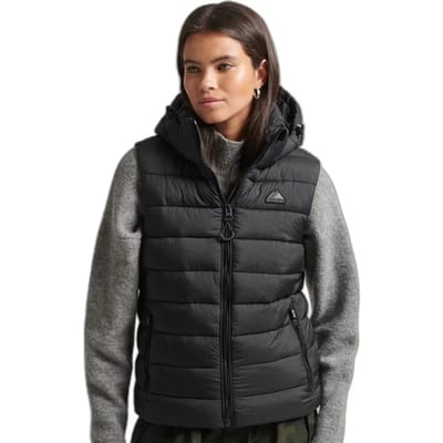 Superdry - Klassieke gewatteerde bodywarmer met capuchon - Dames - Gewatteerde jassen