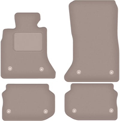 Beige veloursmatten voor: BMW 5 F10 sedan (VELCRO) (2010-2013)