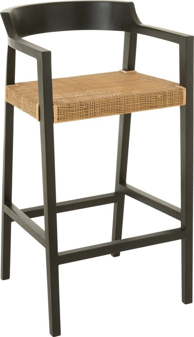 J-Line barstoel Emma - hout - zwart/bruin