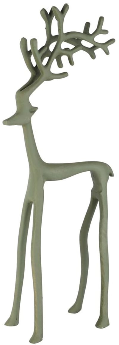 Dekoratief | Deco hert staand, groen, aluminium, 17x8x39cm | A258273