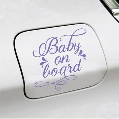 Bumpersticker - Baby On Board - 12,1 X 13,1 - Paars
