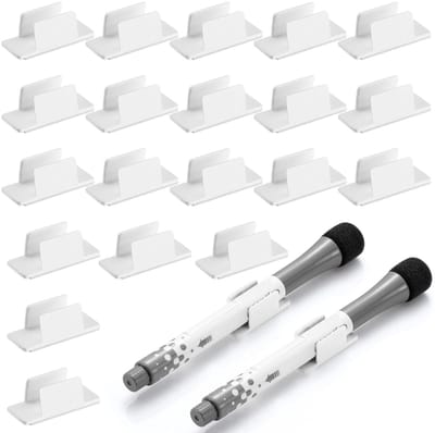 Dailygoods- Pennenhouder Zelfklevend - 20 Stuks - Geschikt voor Dikke Pennen - Bureau Organizer - Kantoor Accessoires - Eenvoudig te Bevestigen - Penclip