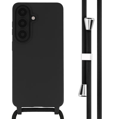 imoshion Hoesje - Geschikt voor Samsung Galaxy S26 - Siliconen hoesje met koord - Zwart