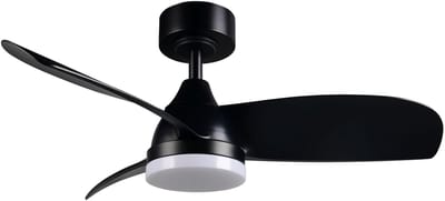 REALITY HELSINKI - Ventilator - Zwart mat - incl. 1x SMD 20 W - Afstandsbediening - Geintegreerde dimmer - Traploos instelbare lichtkleur - Dimbaar met schakelaar - Niet externe dimbaar - Geheugenfunctie - Zomer- en wintermodus - 6 snelheidsniveaus