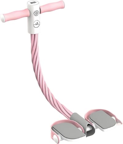 Fitness Pedaaltrekker - Elastisch Trainingsapparaat - Thuis Sporten - Comfortabele Handvatten - 27x15x10 cm - Roze