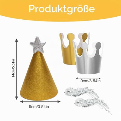 24 stuks verjaardagsfeesthoeden, papier met pompons, mooie kroonhoedset voor verjaardag, Kerstmis, Halloween, Nieuwjaar, feestdecoraties voor kinderen, volwassenen, huisdieren