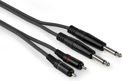 Jack naar tulp kabel - Mono - 6.3 mm - 1.5 meter - Zwart - Allteq