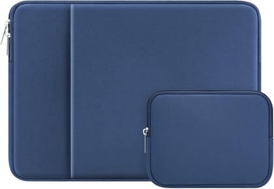 Beschermende Laptop Sleeve 11.6 Inch met Voorvak en Accessoires - Geschikt voor MacBook Air en Chromebook in Navy Blauw