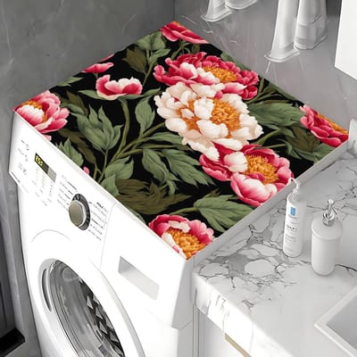 Wasmachine Tophoes - Droger Mat - Apparaat Beschermen - Snel Absorberend - 60 x 50 cm - Bloemenpatroon