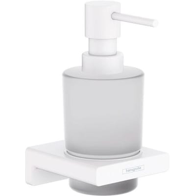 Hansgrohe AddStoris - Zeepdispenser met houder, mat glas/wit mat 41745700