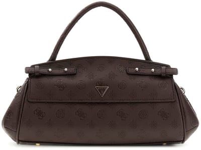 GUESS handtas schoudertas Diana Top Handle Flap Chocolate Logo donkerbruin