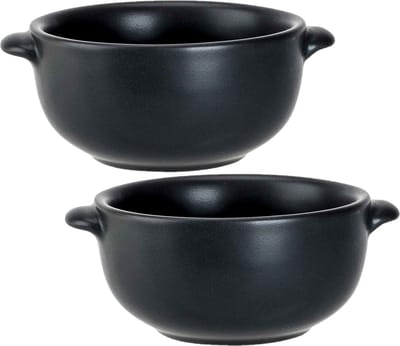 Cosy & Trendy kleine tapas/amuse soepkommetje - Set van 2x stuks - zwart -10 cm