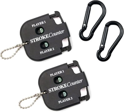 Golf Tellerset: 2 Stuks Slag-/Streekplanner voor Golfbanen met Karabijnhaak
