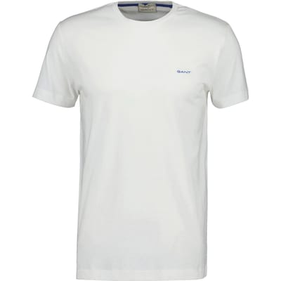 Gant T-Shirt Slim Contrast Logo Short Sleeve Eggshell / male
