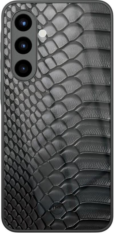 Hoesje geschikt voor Samsung Galaxy A56 - Black snake - Zwart - TPU luxe case (glossy toplaag) - Slangenprint - Hardcase backcover zwart