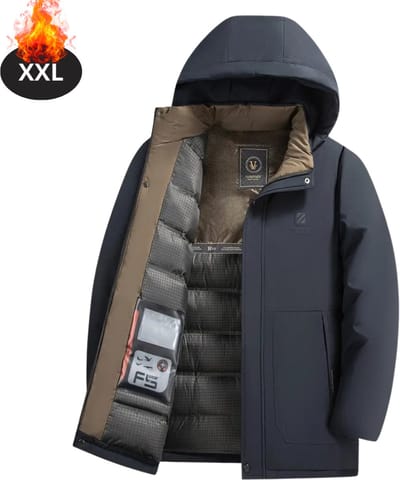 Livano Winterjas - Parka - Heren - Winter - Jas - Volwassen - Stijlvol - Marineblauw - XXL