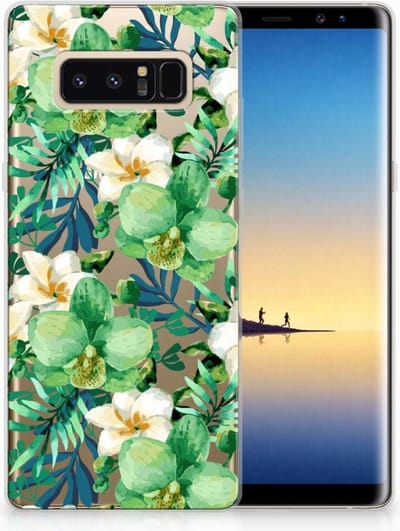 Samsung Galaxy Note 8 TPU Case Orchidee Groen