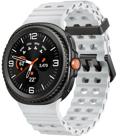 By Qubix - smartwatch bandje - Compatible Samsung bandje - Marine siliconen band - Wit - Geschikt voor Samsung Galaxy Watch 9 (40/44mm) - Watch 8 (40/44mm) - Watch 8 Classic (46mm)