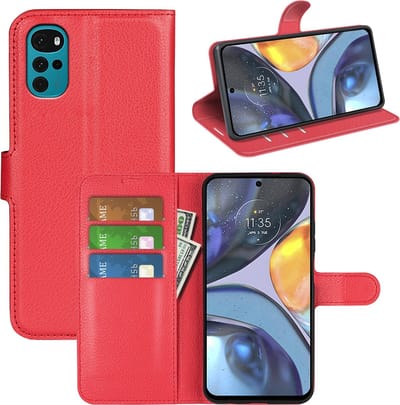 MobyDefend Hoesje - Geschikt voor Motorola Moto G22 - Kunstleren Wallet Book Case (Sluiting Voorkant) - Rood