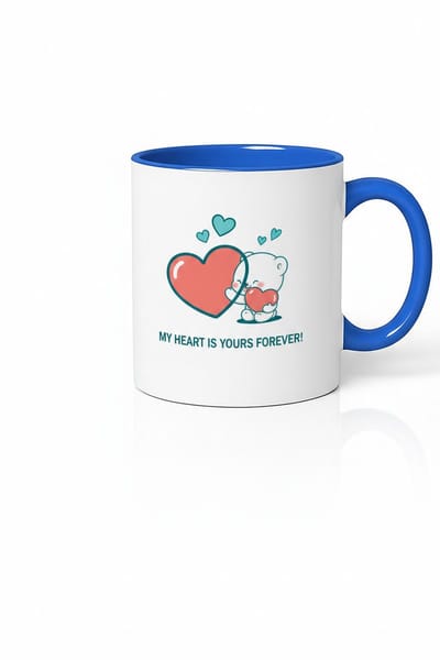 Liefde Mok 'My Heart Is Yours Forever' met Schattige Beer - Perfect Valentijn Cadeau