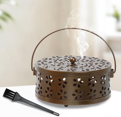 Draagbare metalen muggenspoelhouder voor buiten, inclusief reinigingsborstel en handvat, ideaal voor tuin en terras