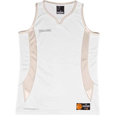 Spalding Jam Basketbalshirt Dames - Wit / Zilver | Maat: XS