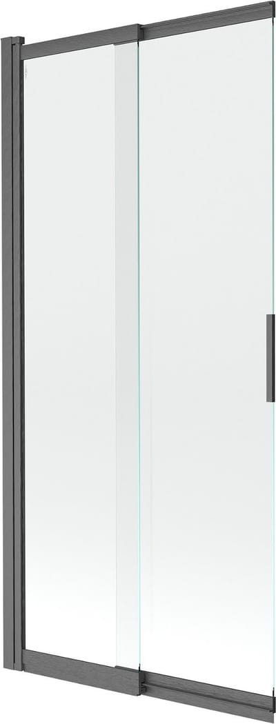 Mexen Fox 2-delige verschuifbare badwandscherm 85 x 150 , transparant, geborsteld grijs - 891-085-002-66-00