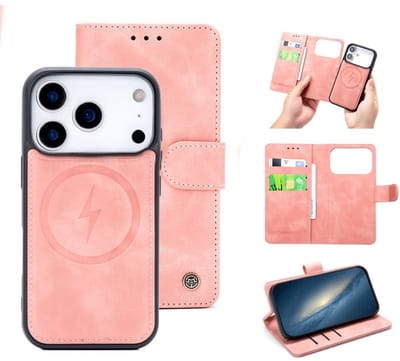 Casemania – Bookcase 2-1 MagSafe– iPhone 17 Pro Max LichtRoze