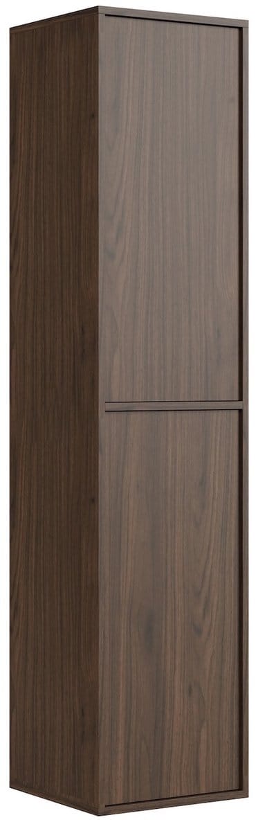 Badplaats Badkamerkast Mali 38 x 33 x 160 cm – Walnoot Bruin – Hangende Kolomkast met 2 Deuren