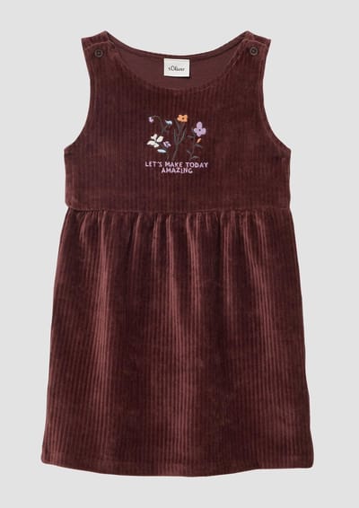 s.Oliver - female - Zachte corduroy jurk met borduursel