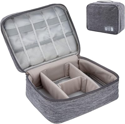 Famanu - Kabel Organizer Tas Grote Elektronica Accessoires Organizer Case Universele Carry Travel Gadget Tas voor USB Kabels SD Card Charger Harde Schijf 24 * 18 * 9 cm