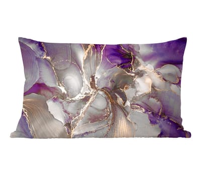 Sierkussens - Kussentjes Woonkamer - 60x40 cm - Goud - Paars - Marmer
