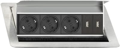 EVOline FlipTop Push Medium 3xWCD +2xUSB-lader A+C BELGIE