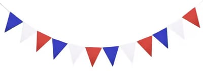 Kleine vlaggenlijn - Kleine vlaggetjes - 3 meter - Rood/Wit/Blauw - Plastic Vlaggen lijn - Slinger - Feest - Feestversiering - CHPN