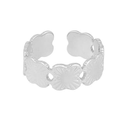 Yehwang Ring Connected Clovers zilver