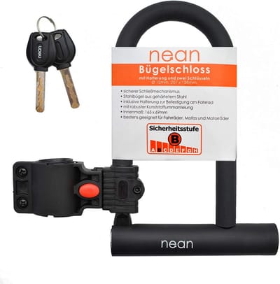 Thijox - Beugel Fietsslot 12mm met Houder en 2 Sleutels, Compact en Weerbestendig, Zwart Beugelslot voor Snelle Beveiliging van Fiets, Motor en Scoote