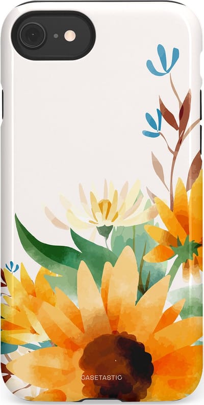 Casetastic Hoesje Geschikt voor Apple iPhone 7/8/SE - Stijlvolle Beschermende Duo-layer Case - Stralend geel