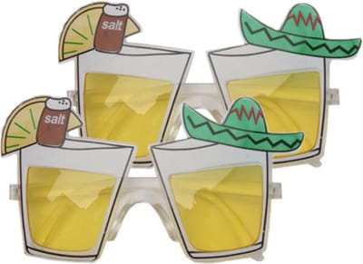 4x stuks mexico feest/party bril met tequila glazen - Carnaval party brillen