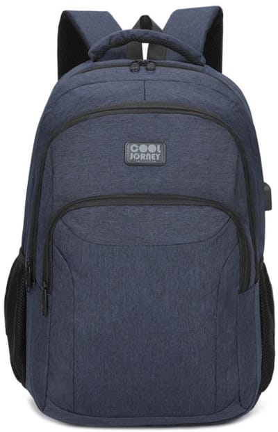 COOLJORNEY Rugtas 21L – Laptop Rugzak met USB – Schooltas – Unisex – Blauw