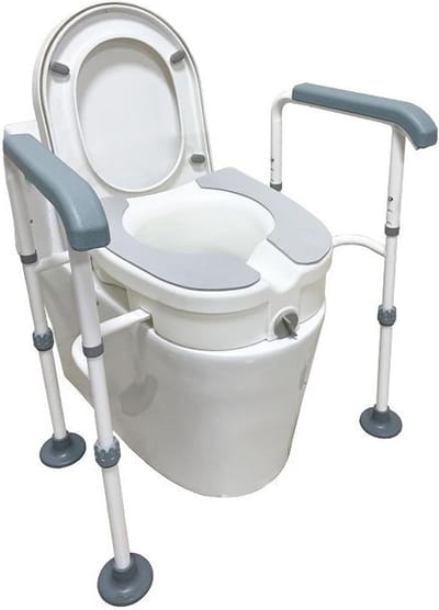 Verstelbare Toiletbril voor Senioren met Armleuningen en Steun
