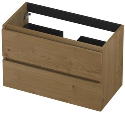 INK - Onderkast 2L Greeploos Houten Keerlijst Fineer - 800x400x520 Mm - Natur Fineer