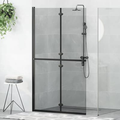 vidaXL - Inloopdouche - wand - Zwart - 110 - x - 6,5 - x - 190 - cm