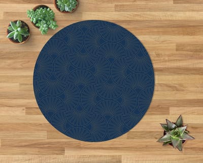 Coloray Vloerbeschermer - Decoratieve compositie Stoel Mat - 100x100 cm - Marine Vloerbeschermer Groot - Vloerbeschermer Bureaustoel Tapijt - PVC Vloerbeschermer - Ronde Mat - Abstracties Thema