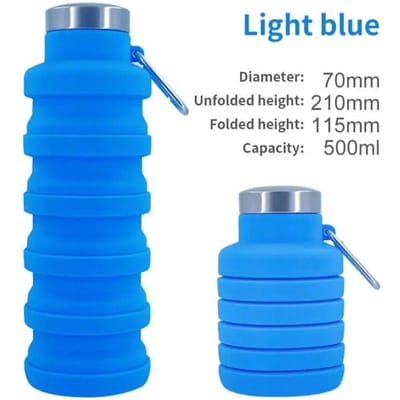 1Pc Opvouwbare Waterfles Herbruikbare Siliconen Opvouwbare Flessen Outdoor Draagbare Drinkfles