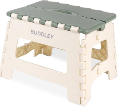 BUDDLEY Opstapje Inklapbaar - Kind - Groen - Inklapbaar Krukje Kinderen - Opvouwbaar Krukje - Opstapkrukje - Opklap - Opstapkruk - Opvouwbaar Krukje Camping - Opstapje Kind - Keukenkruk - Opvouwbaar krukje om op te staan of zitten