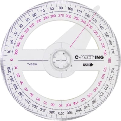 Premium Koershoekmeter 126mm - 360 graden - 2 draaibare schijven - Kunststof